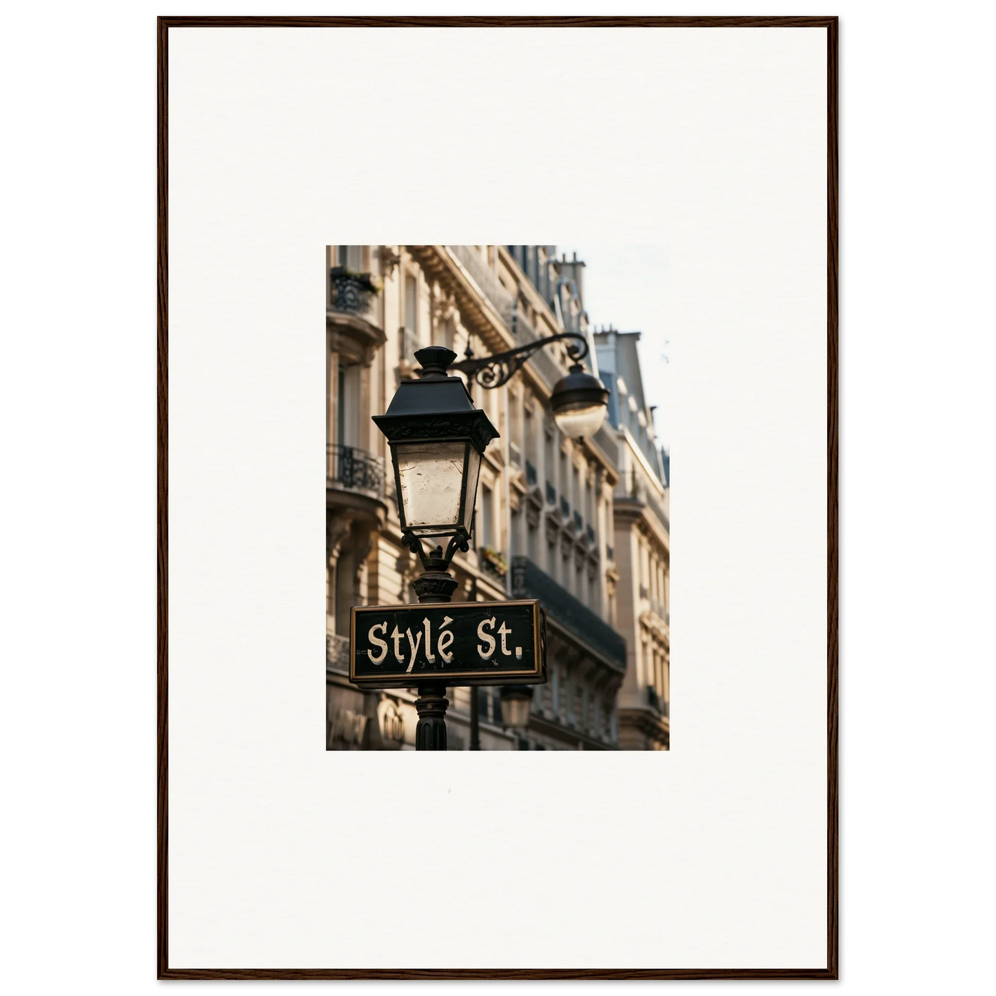 Street sign Style St on a fancy lamp post, perfect for room decoration canvas print