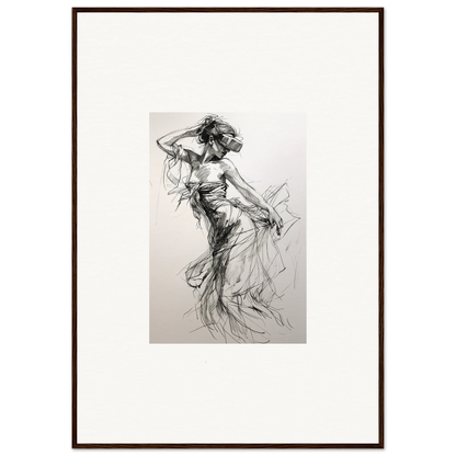 Expressive charcoal sketch of a dancer showcasing Mystic Quantum Soliloquy art™