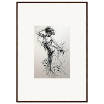 Expressive charcoal sketch of a dancer in flowing motion from Virtual Grace Sketch