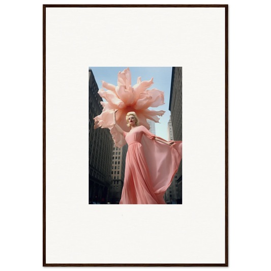 A stunning figure in a pink dress and feathered headpiece from Sensational Blossom Mirage