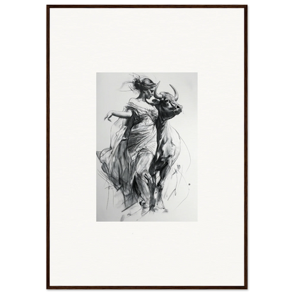 Dynamic charcoal sketch of dancers illustrating Metaphoric Taurus Whispers art™