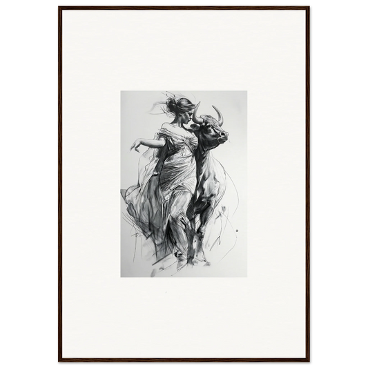 Dynamic charcoal sketch of dancers illustrating Metaphoric Taurus Whispers art™