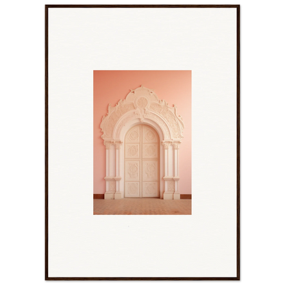 Ornate white archway with columns framing a door in Patio Reverie Sleutelenv art