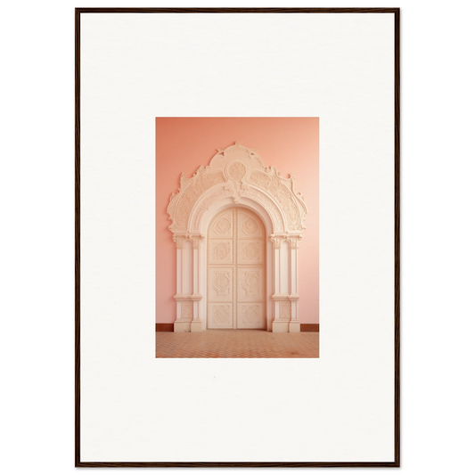 Ornate white archway with columns framing a door in Patio Reverie Sleutelenv art