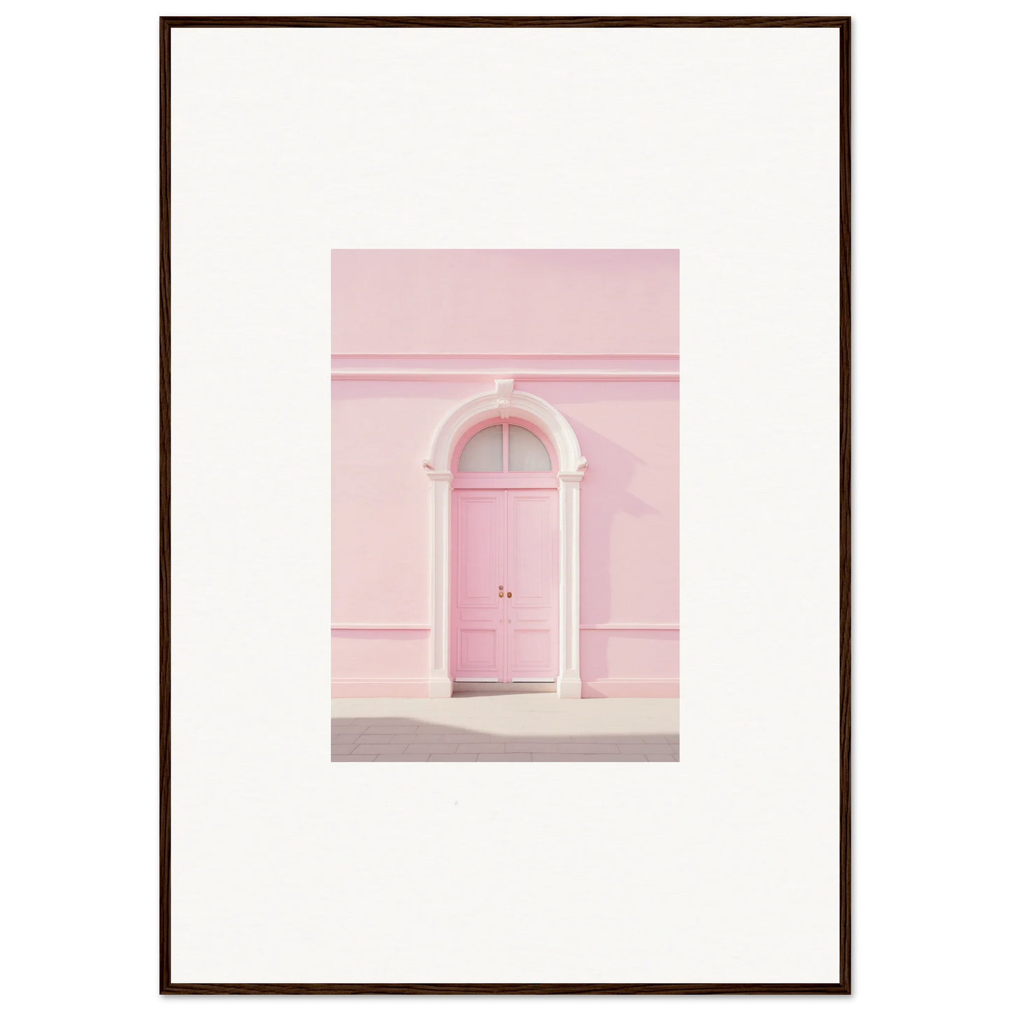 Pink door with white trim in Pearly Baccarat Dream framed wall art special edition