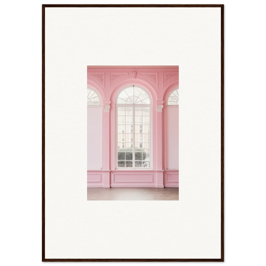 Arched window with ornate pink trim from the Parlormist Skylight Realm collection