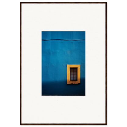 Bright yellow-framed window on a vibrant blue wall in Hypercolor Dreamscape Longitude