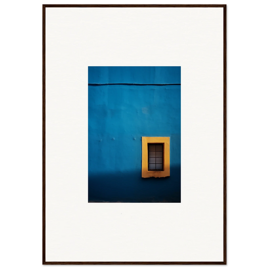 Bright yellow-framed window on a vibrant blue wall in Hypercolor Dreamscape Longitude