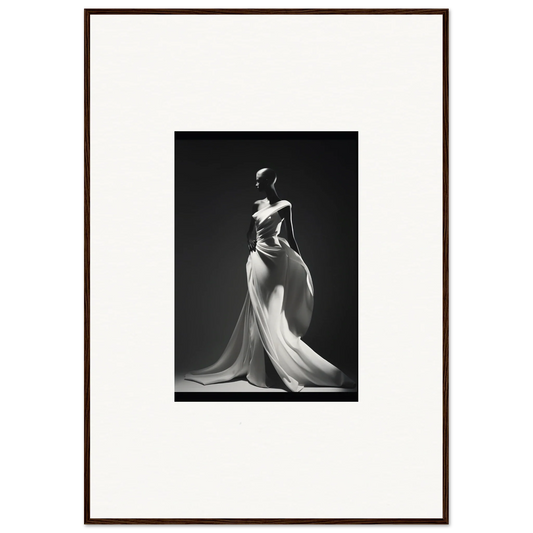 Elegant black and white image of flowing gown from Gossamer Ivory Whispers special edition art™