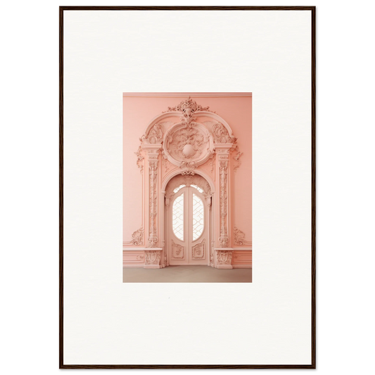 Ornate pink Baroque doorway part of Ether Pendantia Portal framed wall art design