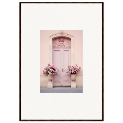 Pale pink door with floral decor in Rosy Cosmos Gateway special edition art™