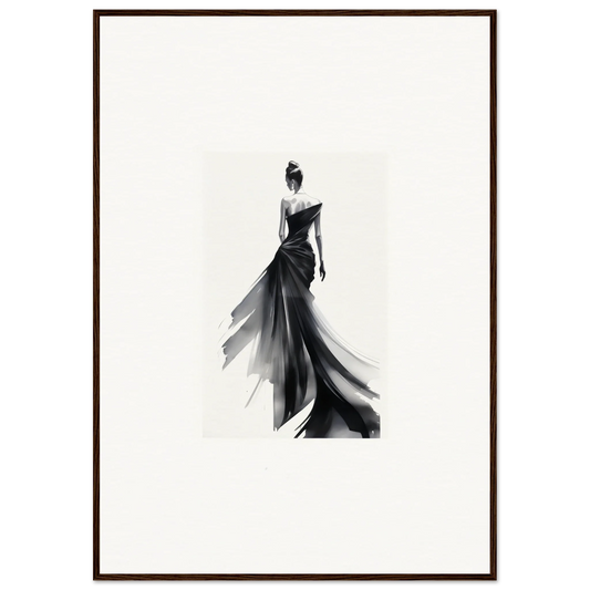 Elegant black watercolor figure in evening gown for Umbra Silhouette special edition art™