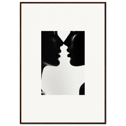 Two silhouetted profiles in a near-kiss, perfect for Shadowed Sédual Symphony