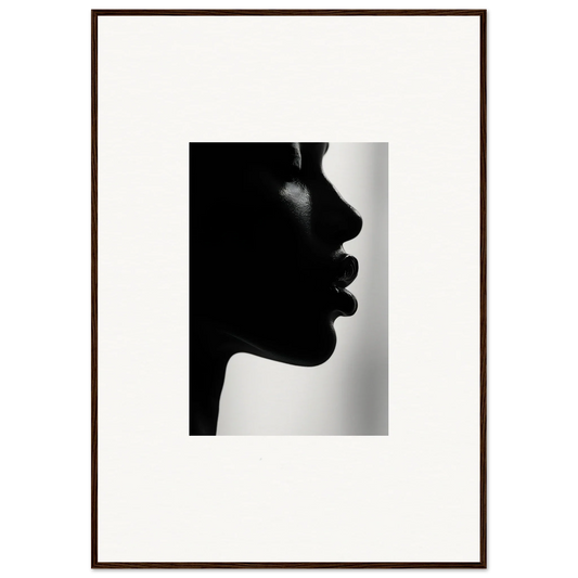 Silhouetted profile showcasing lips and jawline from Whispers Temporal Echoes art™