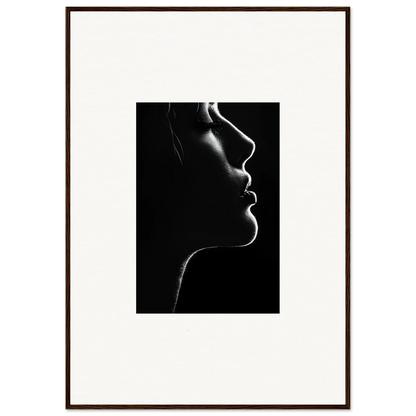 Dramatic side profile silhouette in Velvet Void Sensation framed wall art special edition