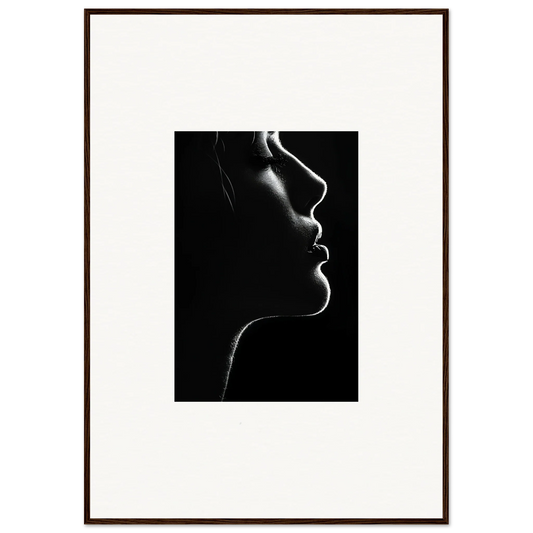 Dramatic side profile silhouette in Velvet Void Sensation framed wall art special edition