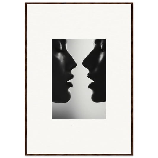 Two silhouetted profiles facing each other in Symbiotic Echoes Flutter special edition art™