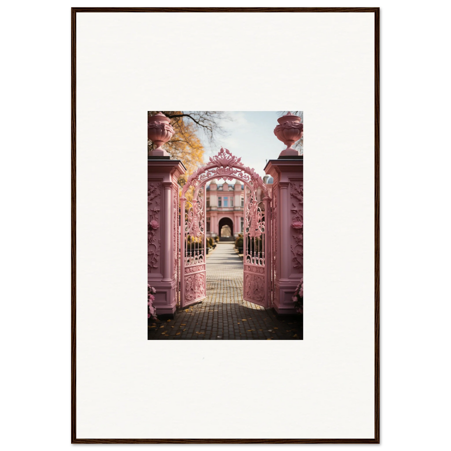 Pink floral archway in a garden pathway from Sugarcotton Visions Gateway special edition art™