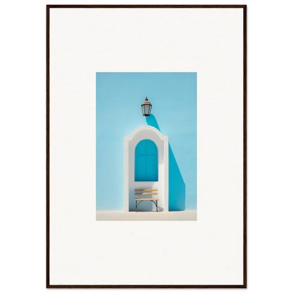 White arched alcove with a lantern, perfect for Ethereal Mediterranean Pause decor