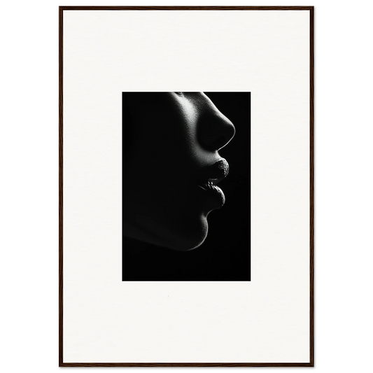 Dramatic black and white silhouette in Silver Twilight Whispers framed poster