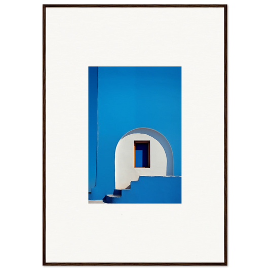 White arched doorway on blue walls from Dreams’ Premium Framed Special Edition Art™