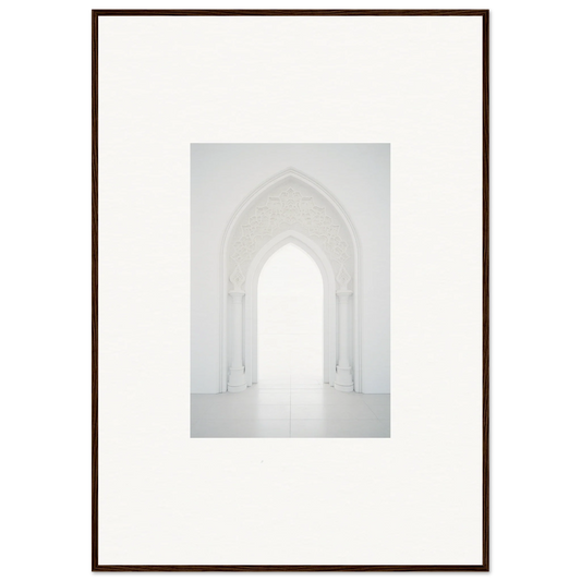 Gothic-style archway with white walls in Meditative Nova Portal framed wall art