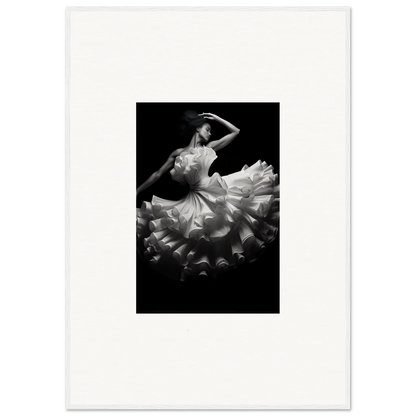 Graceful ballet dancer in white tulle dress for Nocturnal Flourishbyen art print