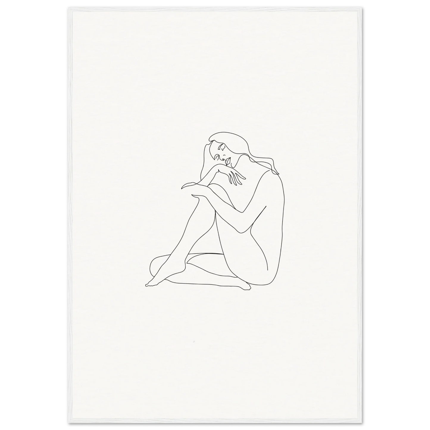 Minimalist line art of a nude figure for Mindful Dream Tangles special edition art