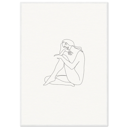 Minimalist line art of a nude figure for Mindful Dream Tangles special edition art