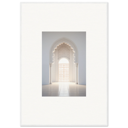 Ornate white Moorish archway leading to the enchanting Threshold Dreamscapes Portal