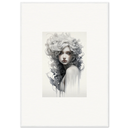 Black and white artistic portrait with flowing hair, part of Visions Veil Morphling collection