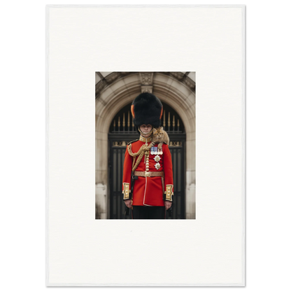 Royal Guard in bearskin hat and red tunic featured in Royal Red Reverie art piece