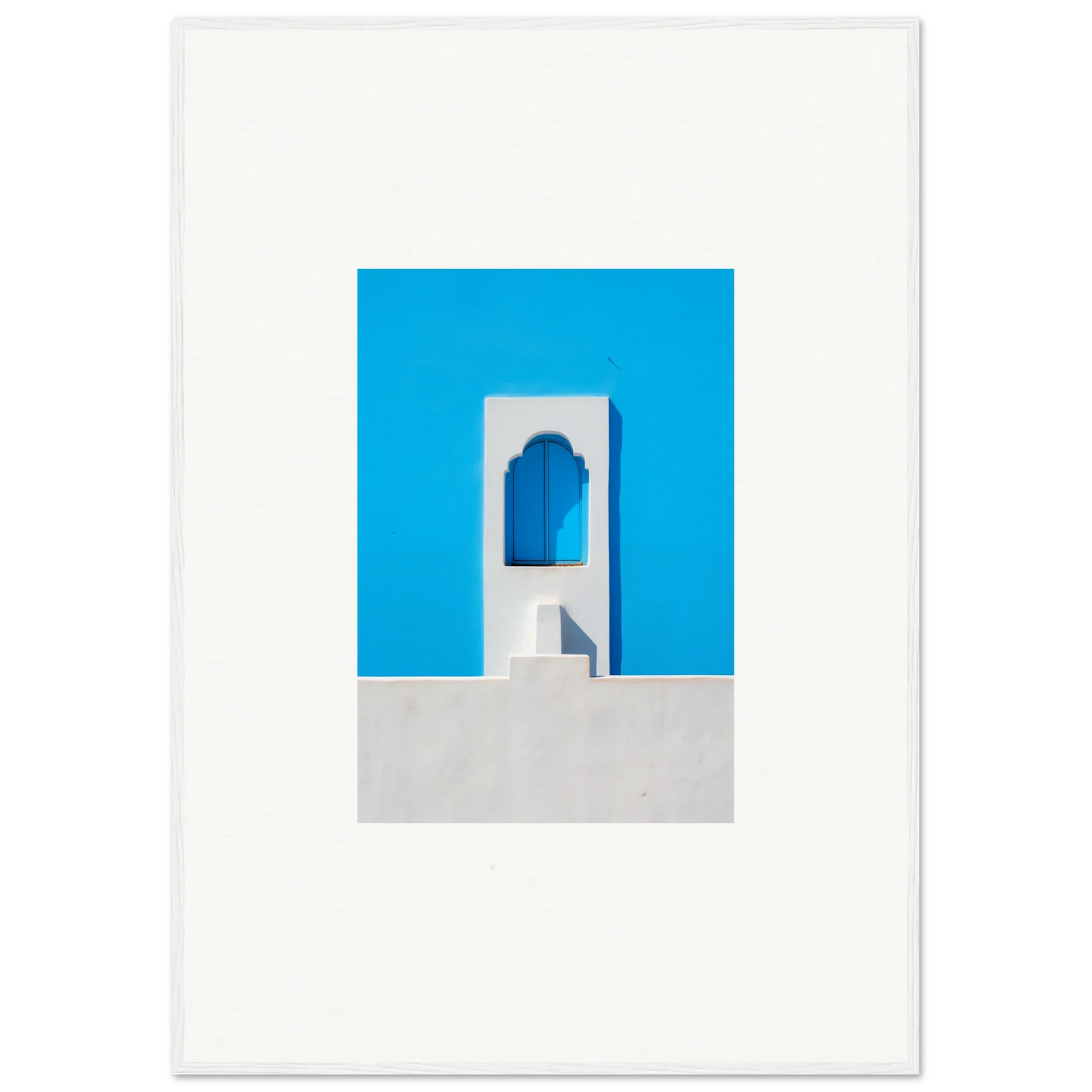 White architectural archway with blue wall in Oikos Cerulean Aperturearches art™