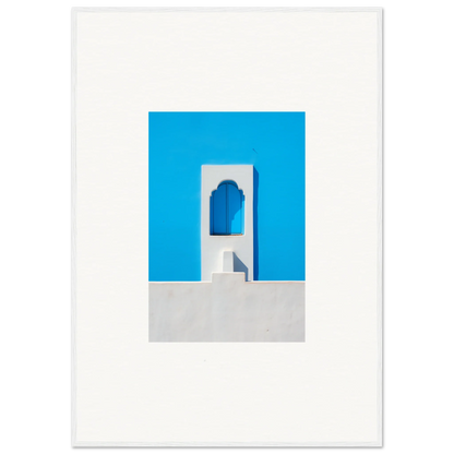 White architectural archway with blue wall in Oikos Cerulean Aperturearches art™