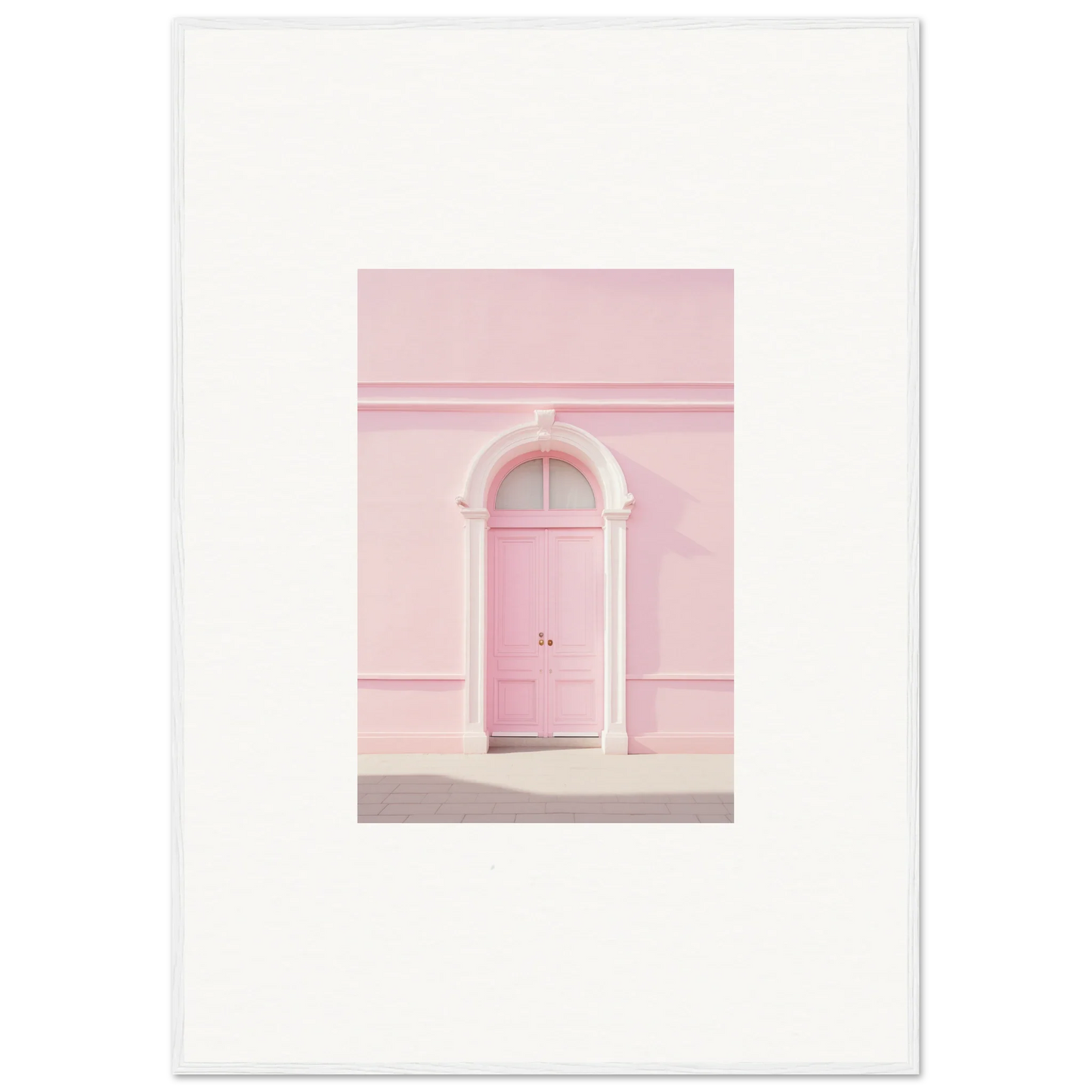 Pink door with white arch in Pearly Baccarat Dream framed wall art special edition art™