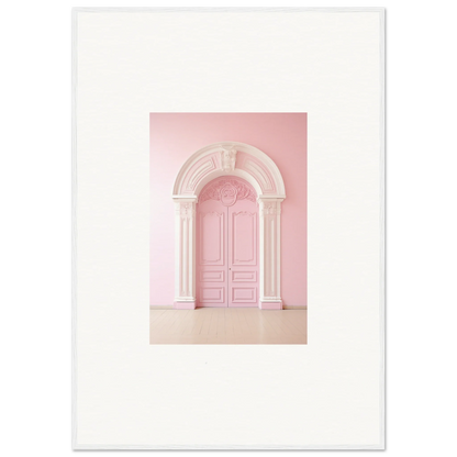 Pink arched doorway art with ornate molding, part of Portal Fantasies Unfurled collection