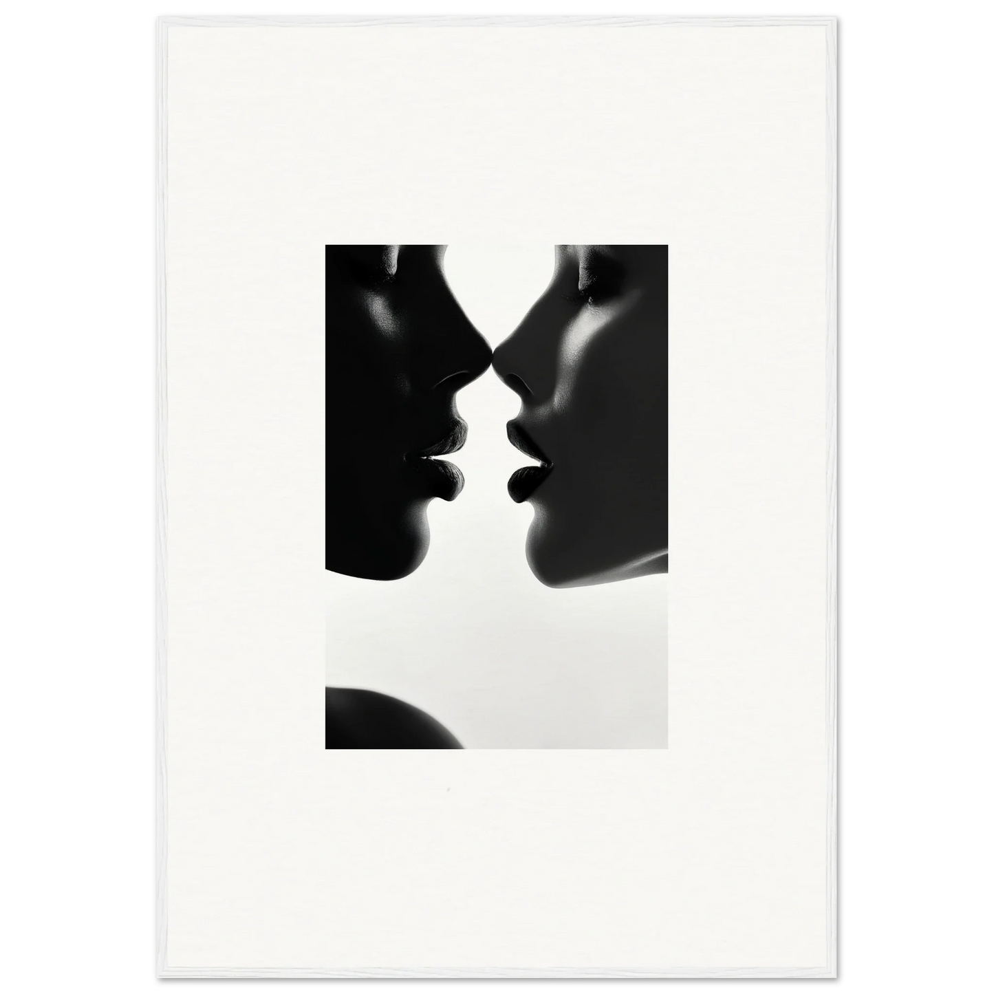 Two silhouetted profiles in an intimate pose for a special edition art™ piece