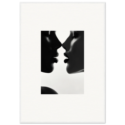 Two silhouetted profiles in an intimate pose for a special edition art™ piece