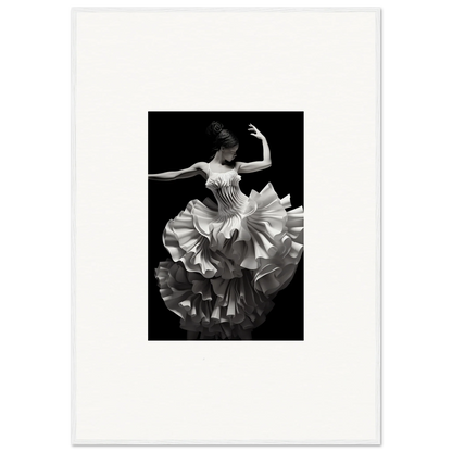 Flamenco dancer in ruffled white dress, part of Tangled Luminous Laces special edition art™