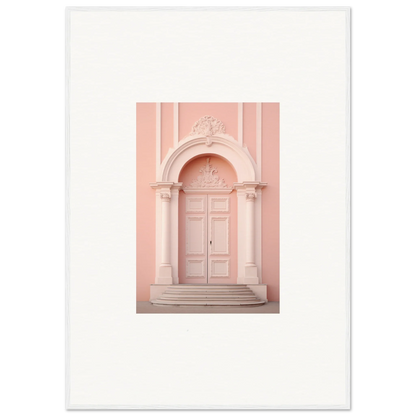 Ornate pink doorway with columns and archway in Petal Whispers Portal art piece