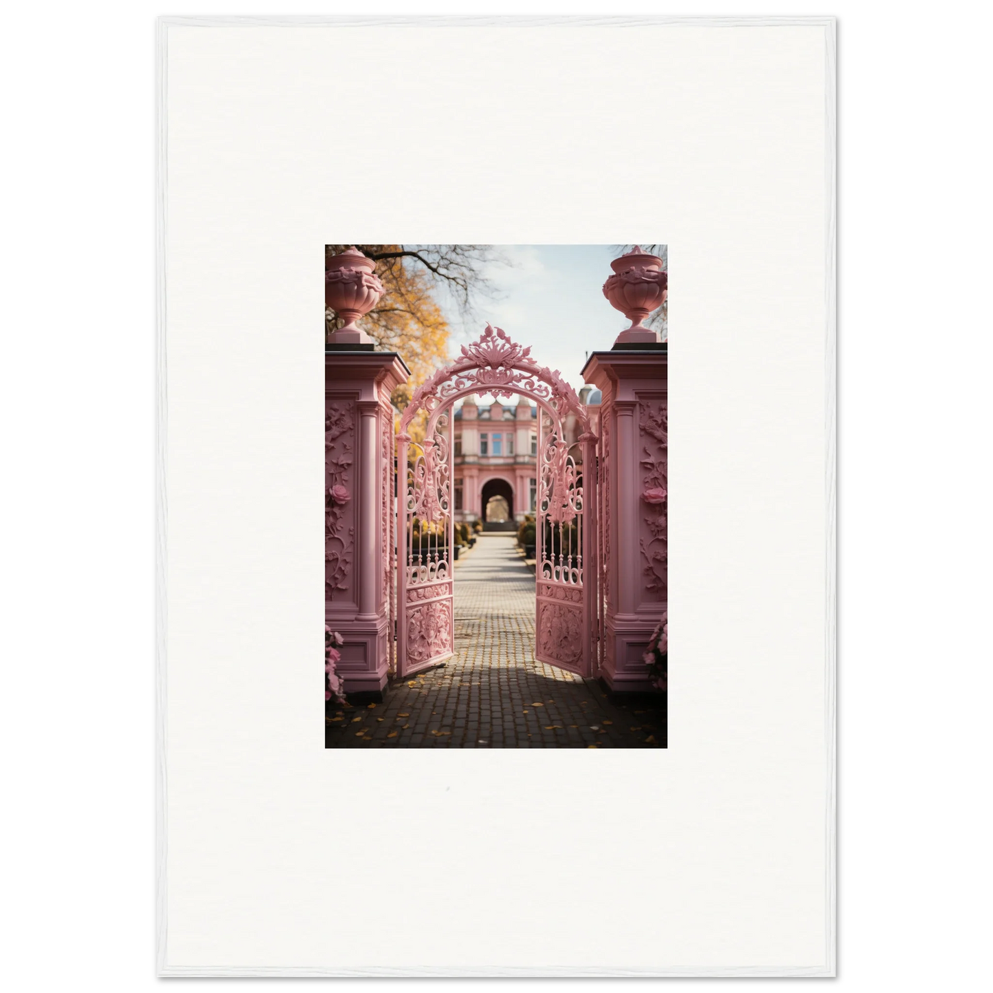 Pink floral archway guiding a serene garden path in Sugarcotton Visions Gateway