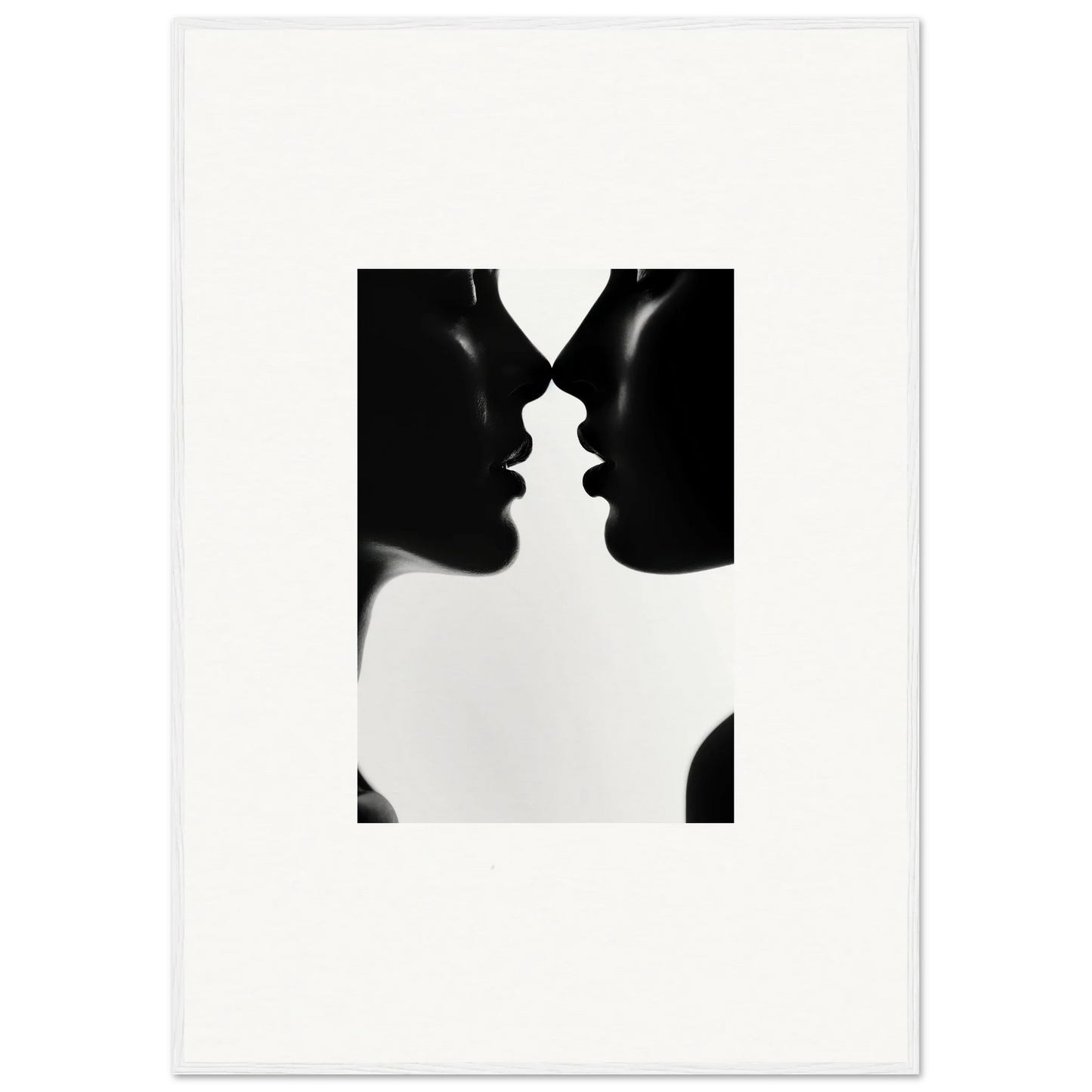 Two silhouetted profiles in a mirrored pose from Whispers Shadowdance Serenaa special edition art™