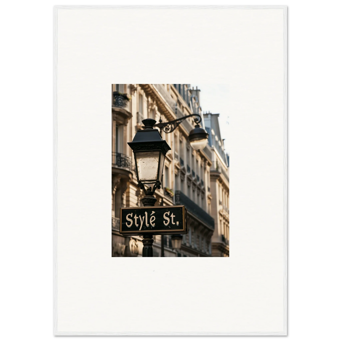 Stylish Street sign on a lamp post, perfect for room decoration canvas print wall art