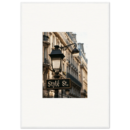 Stylish Street sign on a lamp post, perfect for room decoration canvas print wall art