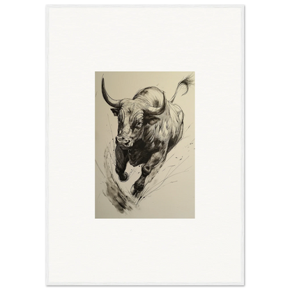 Dramatic black and white Charging Bull art from Ebullient Storm Release special edition