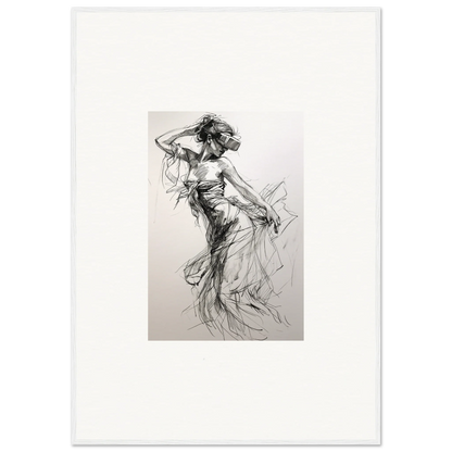 Charcoal sketch of a dancer showcasing the dynamic essence of Mystic Quantum Soliloquy