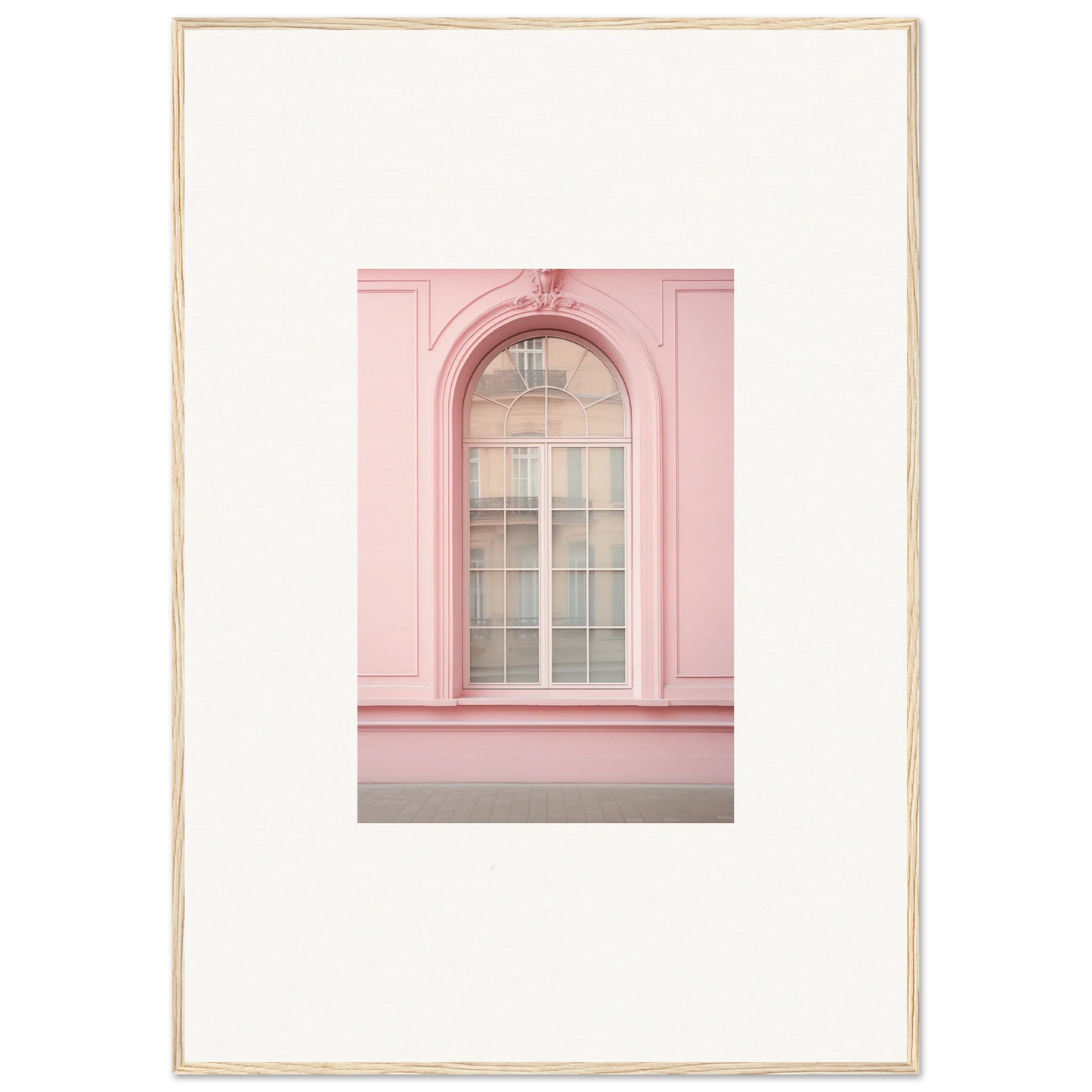 Arched window with white panes on a pink wall from the Pink Sonata Vibrations collection