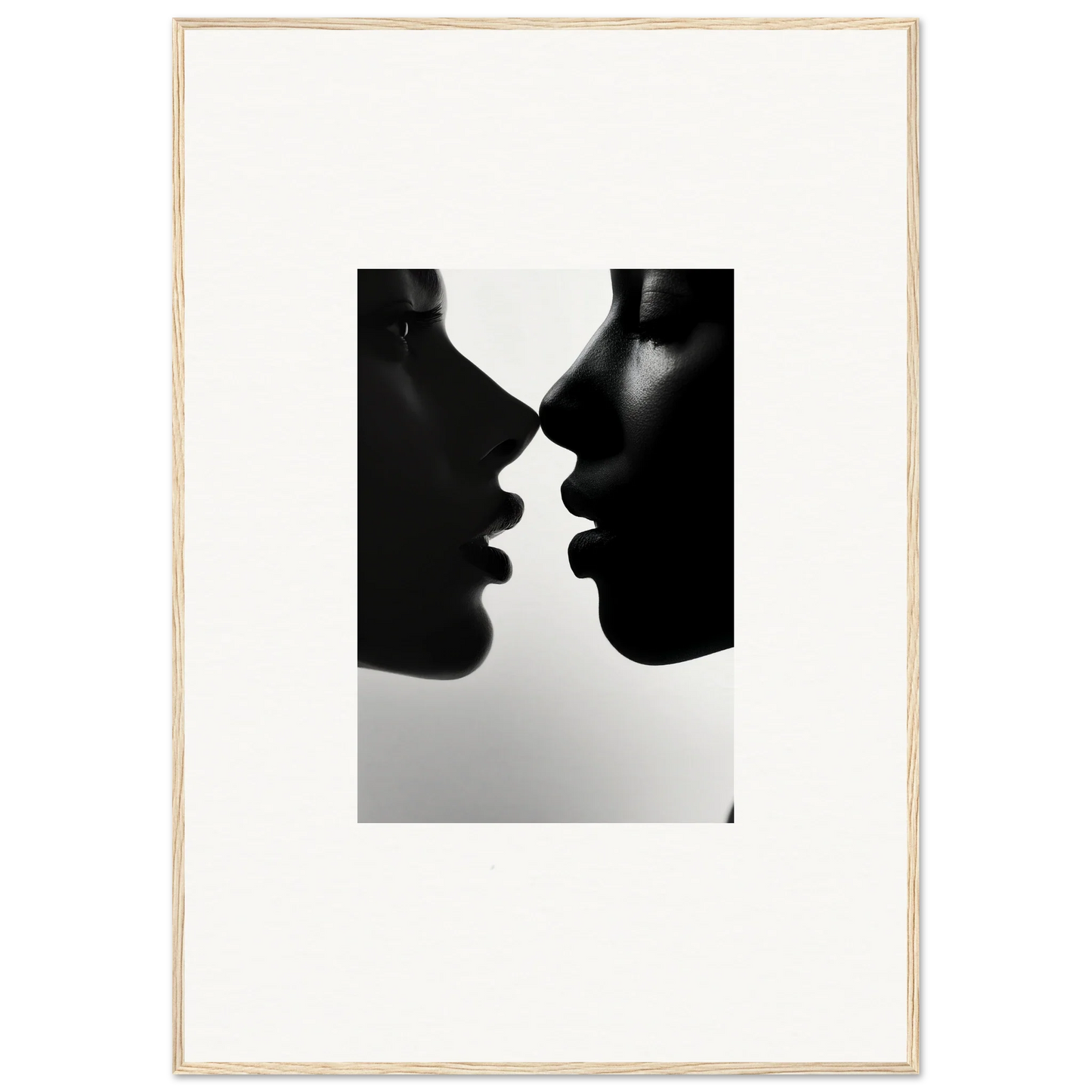 Silhouetted profiles almost touching in the Narcissus Mirror Haze special edition art™