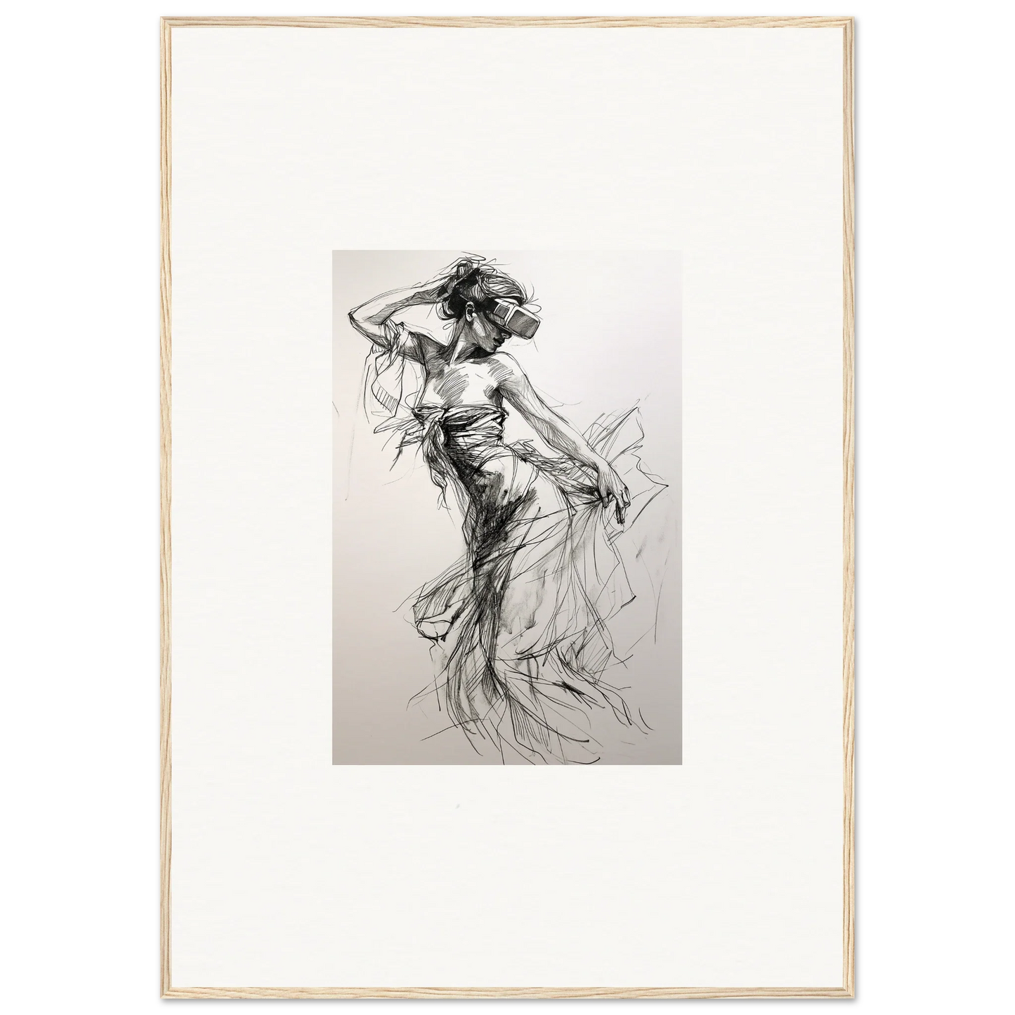 Expressive charcoal sketch of a dancer in motion from Mystic Quantum Soliloquy special edition art™