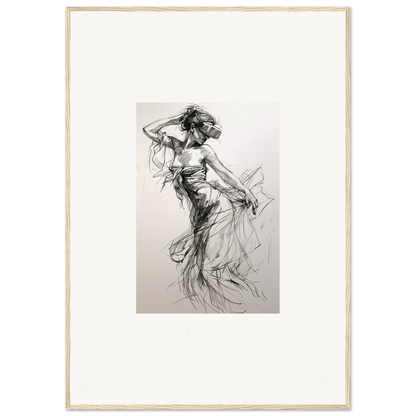 Expressive charcoal sketch of a dancer in motion from Mystic Quantum Soliloquy special edition art™